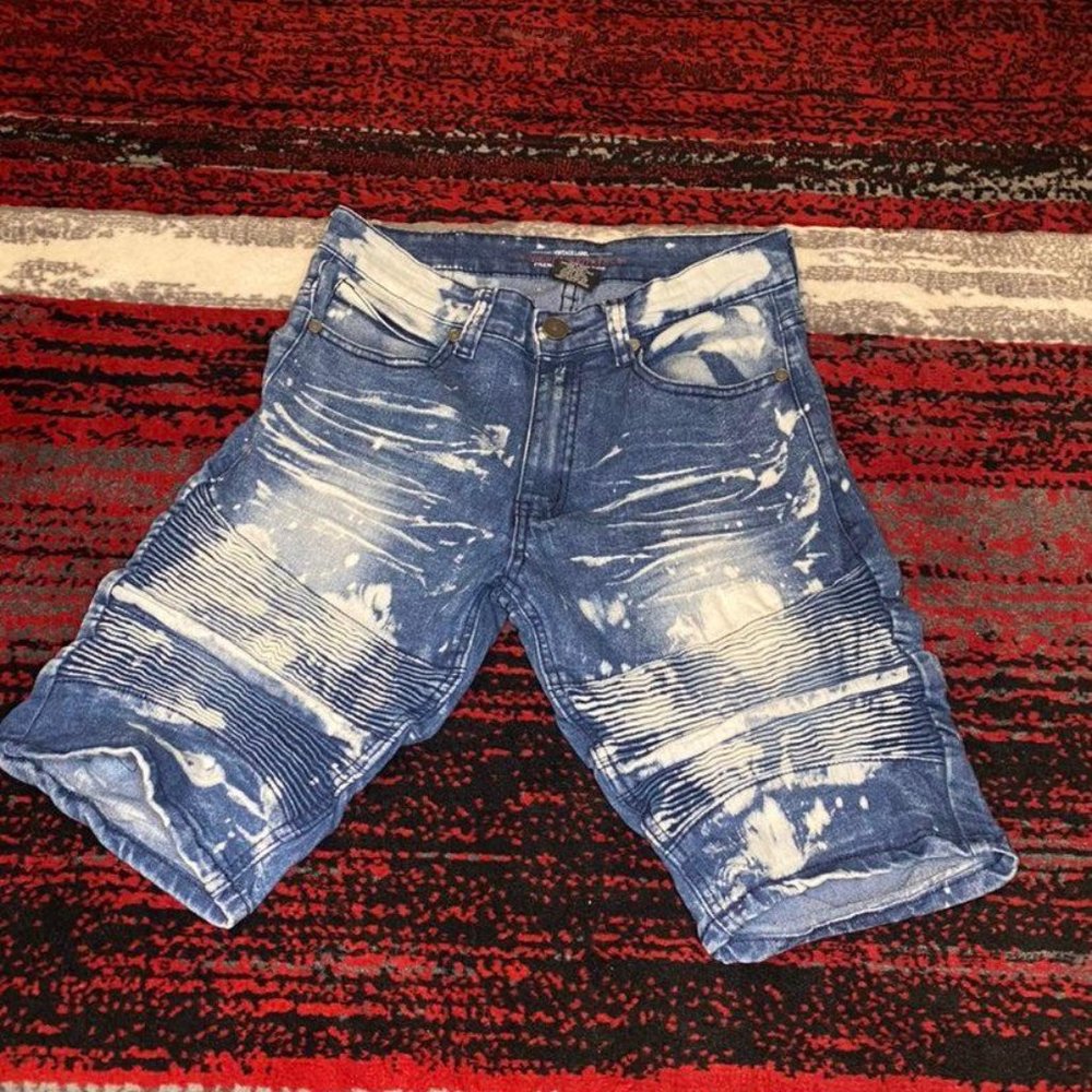 Denim & Rivets Vintage Label Bleached Shorts Premium Collection